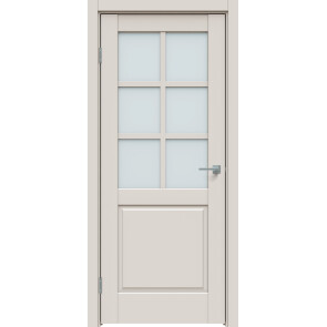 Дверь межкомнатная Concept-638 ПВХ Лайт грей, остекленная, сатинат белый, царговая