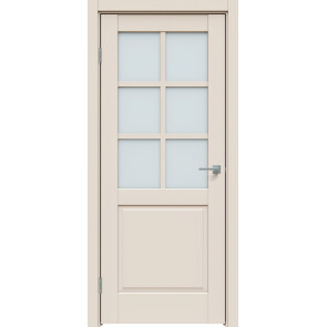 Дверь межкомнатная Concept-638 ПВХ Магнолия, остекленная, сатинат белый, царговая