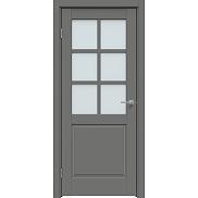 Дверь межкомнатная Concept-638 ПВХ Медиум грей, остекленная, сатинат белый, царговая