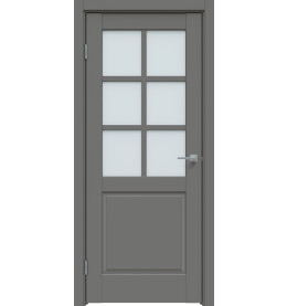 Дверь межкомнатная Concept-638 ПВХ, Медиум грей, остекленная, сатинат белый, царговая