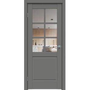 Дверь межкомнатная Concept-638 ПВХ Медиум грей, остекленная, прозрачное, царговая