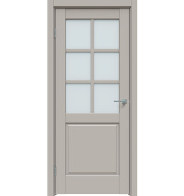 Дверь межкомнатная Concept-638 ПВХ, Шелл грей, остекленная, сатинат белый, царговая