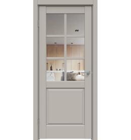 Дверь межкомнатная Concept-638 ПВХ, Шелл грей, остекленная, прозрачное, царговая