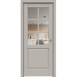 Дверь межкомнатная Concept-638 ПВХ Шелл грей, остекленная, прозрачное, царговая