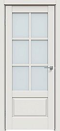 Дверь межкомнатная Concept-640 ПВХ, Белоснежно матовый, остекленная, сатинат белый, царговая
