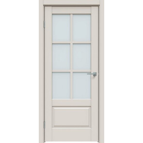 Дверь межкомнатная Concept-640 ПВХ Лайт грей, остекленная, сатинат белый, царговая