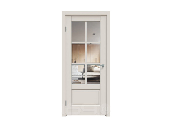 Дверь межкомнатная Concept-640 ПВХ, Лайт грей, остекленная, прозрачное, царговая