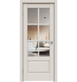 Дверь межкомнатная Concept-640 ПВХ, Лайт грей, остекленная, прозрачное, царговая