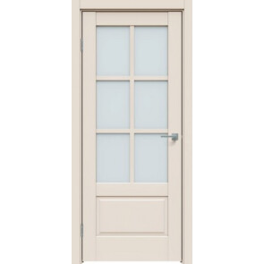 Дверь межкомнатная Concept-640 ПВХ Магнолия, остекленная, сатинат белый, царговая