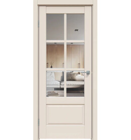 Дверь межкомнатная Concept-640 ПВХ, Магнолия, остекленная, прозрачное, царговая