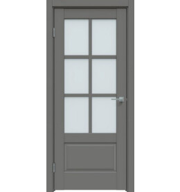 Дверь межкомнатная Concept-640 ПВХ, Медиум грей, остекленная, сатинат белый, царговая
