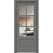 Дверь межкомнатная Concept-640 ПВХ, Медиум грей, остекленная, прозрачное, царговая