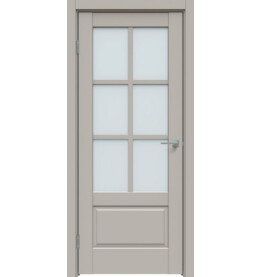 Дверь межкомнатная Concept-640 ПВХ, Шелл грей, остекленная, сатинат белый, царговая