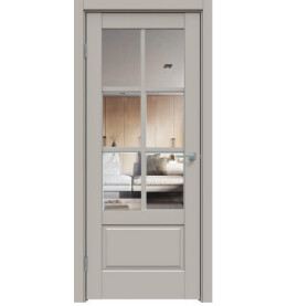 Дверь межкомнатная Concept-640 ПВХ, Шелл грей, остекленная, прозрачное, царговая