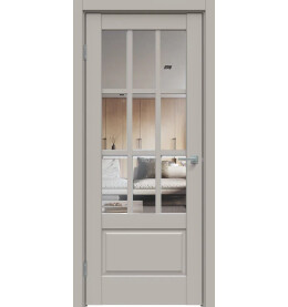 Дверь межкомнатная Concept-641 ПВХ, Шелл грей, остекленная, прозрачное, царговая