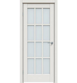 Дверь межкомнатная Concept-642 ПВХ, Белоснежно матовый, остекленная, прозрачное, царговая