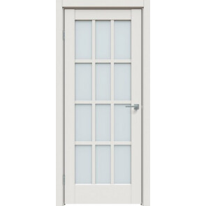 Дверь межкомнатная Concept-642 ПВХ Белоснежно матовый, остекленная, прозрачное, царговая