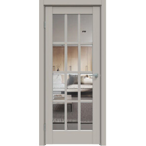 Дверь межкомнатная Concept-642 ПВХ Шелл грей, остекленная, прозрачное, царговая