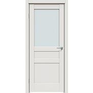 Дверь межкомнатная Concept-644 ПВХ Белоснежно матовый, остекленная, сатинат белый, царговая