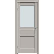 Дверь межкомнатная Concept-644 ПВХ Шелл грей, остекленная, сатинат белый, царговая