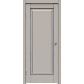 Дверь межкомнатная Concept-651 ПВХ Шелл грей, остекленная, сатинат белый, царговая