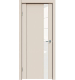 Дверь межкомнатная Concept-655 ПВХ, Магнолия, остекленная, лакобель белый, царговая