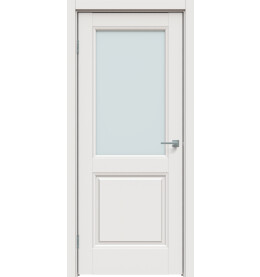 Дверь межкомнатная Concept-657 ПВХ, Белоснежно матовый, остекленная, прозрачное, царговая