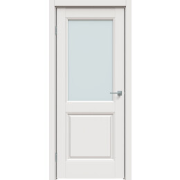 Дверь межкомнатная Concept-657 высота 230 ПВХ Белоснежно матовый, остекленная, прозрачное, кромка нет, царговая