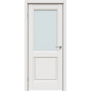 Дверь межкомнатная Concept-657 высота 230 ПВХ Белоснежно матовый, остекленная, прозрачное, кромка нет, царговая