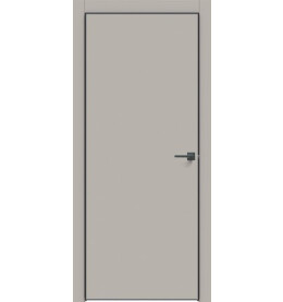 Дверь межкомнатная Concept-701 ПВХ, Шелл грей, глухая, кромка алюминиевая черная матовая, каркасно-щитовая