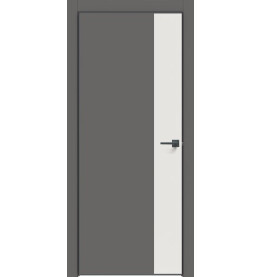 Дверь межкомнатная Concept-708 ПВХ, Медиум грей, глухая, кромка алюминиевая черная матовая, каркасно-щитовая