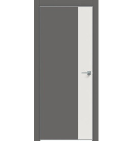 Дверь межкомнатная Concept-708 ПВХ, Медиум грей, глухая, кромка алюминиевая матовый хром, каркасно-щитовая