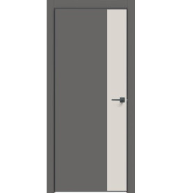 Дверь межкомнатная Concept-708 ПВХ, Медиум грей, глухая, кромка алюминиевая черная матовая, каркасно-щитовая