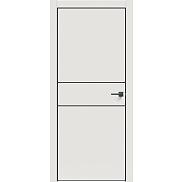 Дверь межкомнатная "Concept-710" Белоснежно матовый глухая, кромка-чёрная матовая