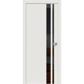 Дверь межкомнатная Concept-712 ПВХ Белоснежно матовый, лакобель чёрный, глухая, каркасно-щитовая