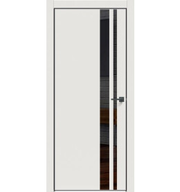 Дверь межкомнатная Concept-712 ПВХ, Белоснежно матовый, глухая, кромка алюминиевая черная матовая, каркасно-щитовая