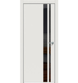 Дверь межкомнатная Concept-712 ПВХ, Белоснежно матовый, глухая, кромка алюминиевая матовый хром, каркасно-щитовая