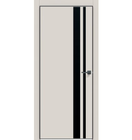 Дверь межкомнатная Concept-712 ПВХ, Лайт грей, глухая, кромка алюминиевая черная матовая, каркасно-щитовая