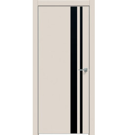 Дверь межкомнатная Concept-712 ПВХ, Магнолия, глухая, кромка алюминиевая матовый хром, каркасно-щитовая