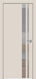 Дверь межкомнатная Concept-712 ПВХ Магнолия, глухая, кромка алюминиевая матовый хром, каркасно-щитовая