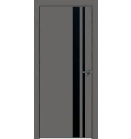 Дверь межкомнатная Concept-712 ПВХ, Медиум грей, глухая, кромка алюминиевая черная матовая, каркасно-щитовая