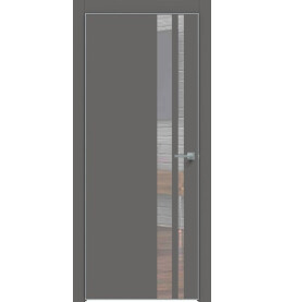 Дверь межкомнатная Concept-712 ПВХ, Медиум грей, глухая, кромка алюминиевая матовый хром, каркасно-щитовая