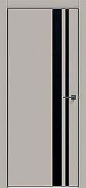 Дверь межкомнатная "Concept-712" Шелл грей, вставка Лакобель чёрная, кромка-чёрная матовая