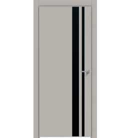 Дверь межкомнатная Concept-712 ПВХ, Шелл грей, глухая, кромка алюминиевая матовый хром, каркасно-щитовая