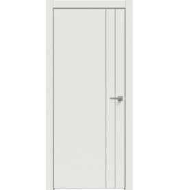 Дверь межкомнатная Concept-713 ПВХ, Белоснежно матовый, глухая, кромка алюминиевая матовый хром, каркасно-щитовая