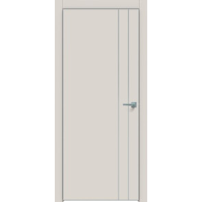 Дверь межкомнатная Concept-713 ПВХ Лайт грей, глухая, кромка алюминиевая матовый хром, каркасно-щитовая