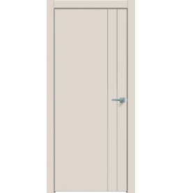 Дверь межкомнатная Concept-713 ПВХ, Магнолия, глухая, кромка алюминиевая матовый хром, каркасно-щитовая