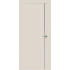 Дверь межкомнатная Concept-713 ПВХ Магнолия, глухая, кромка алюминиевая матовый хром, каркасно-щитовая