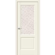 Дверь межкомнатная NC33 CPL Luna, остекленная, white cross, филенчатая