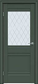 Дверь межкомнатная "Design-593" Дарк грин стекло Ромб